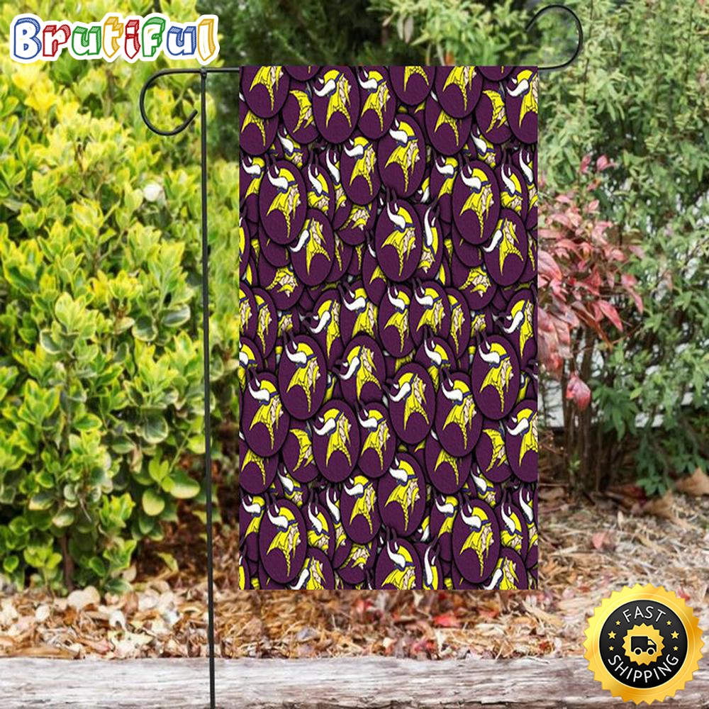 Nfl Garden Flags Minnesota Vikings Emblem v9 Double Sided Printing Garden Flag Minnesota Vikings Garden Flag