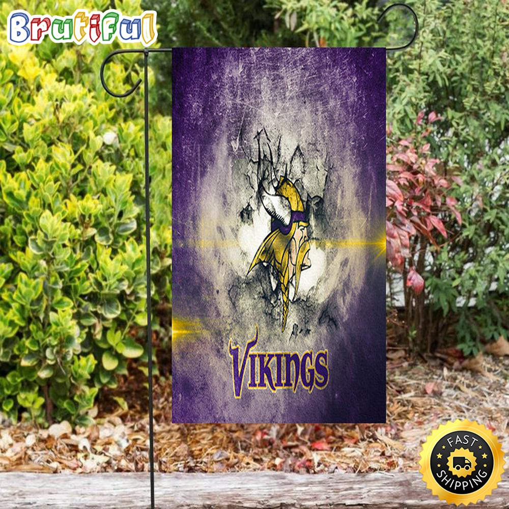 Nfl Garden Flags Minnesota Vikings Emblem Vintage Wall Double Sided Printing Garden Flag Minnesota Vikings Garden Flag