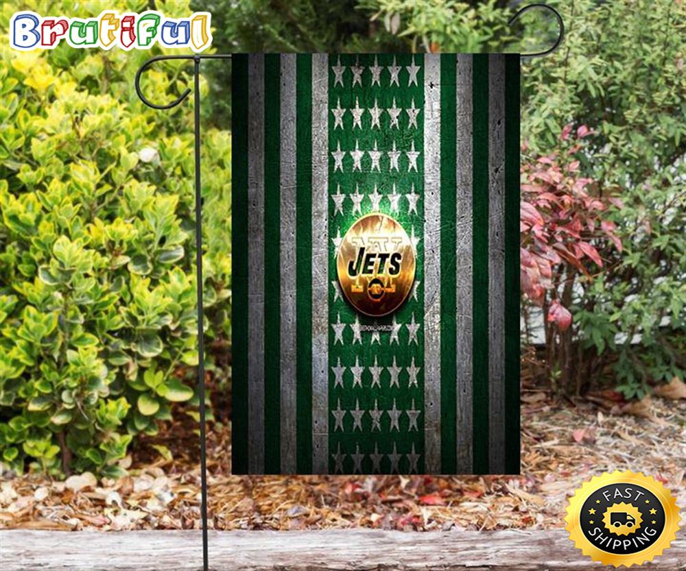 Nfl Garden Flags New York Jets American Flag v6 Double Sided Printing Garden Flag Jets Garden Flags