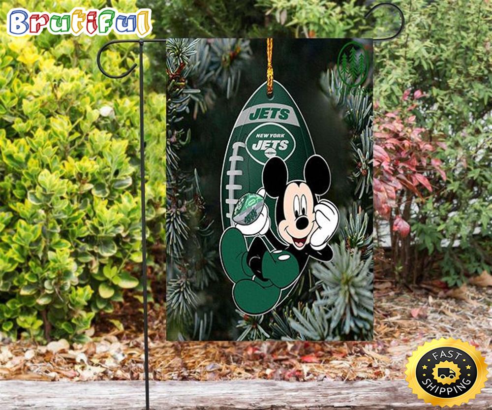 Nfl Garden Flags New York Jets Mickey v39 Double Sided Printing Garden Flag Jets Garden Flags