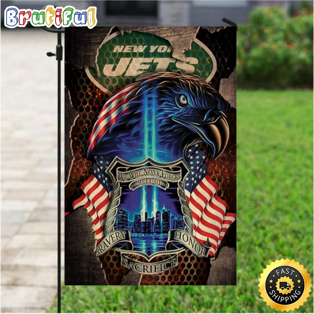 NFL Garden Flags New York Jets Specialized Flag For Honor Patriot Day We Will Never Forget