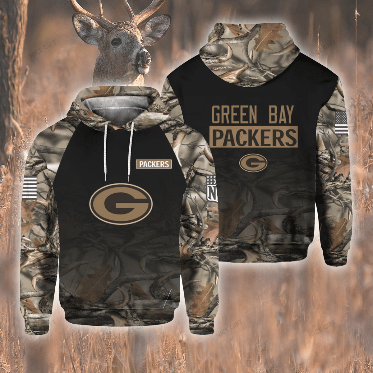 NFL Green Bay Packers Hunting 3D Hoodie Gift For Fans