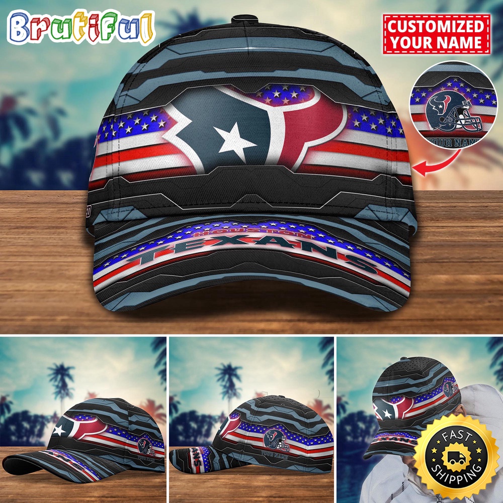 NFL Houston Texans Baseball Cap Flag Custom Name Cap