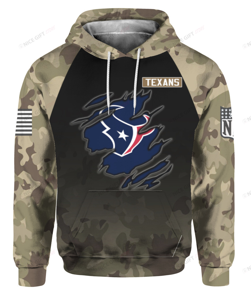 NFL Houston Texans Camouflage 3D Hoodie Gift For Fans