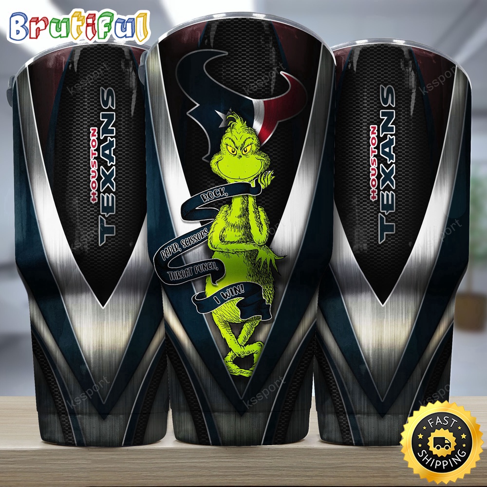 NFL Houston Texans Tumbler Grinch Nfl Tumbler Rock Paper Scissors Steel 2024 Trending