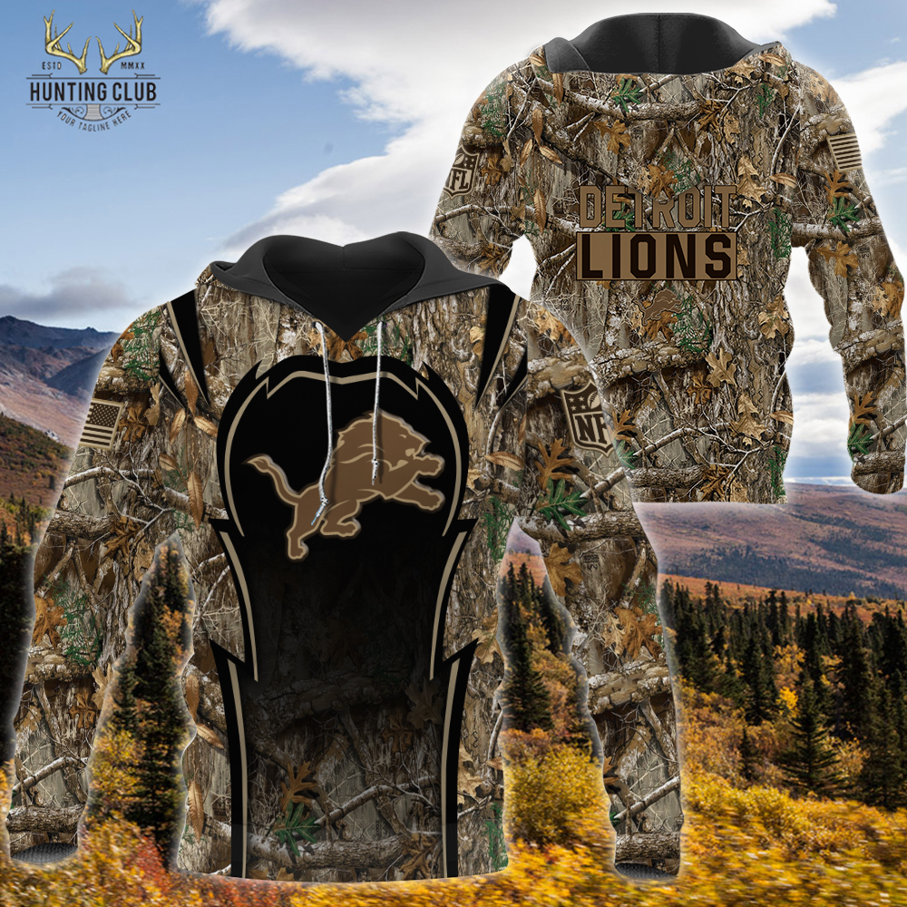 NFL Hunting Realtree Camo-Detroit Lions Hoodie