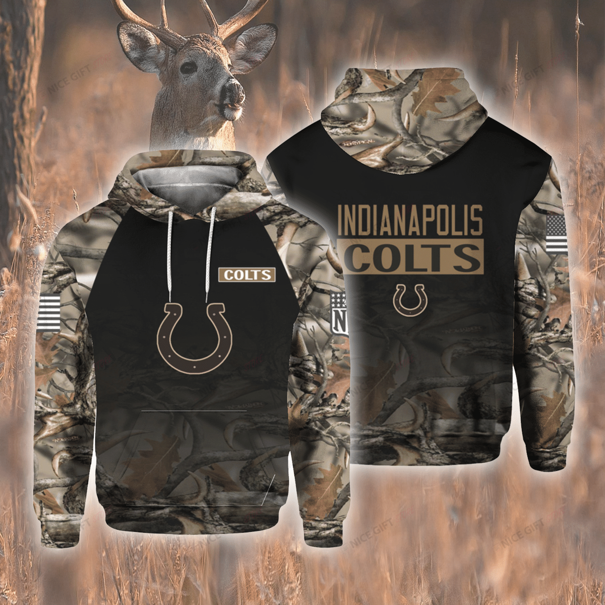 NFL Indianapolis Colts Hunting 3D Hoodie Gift For Fans