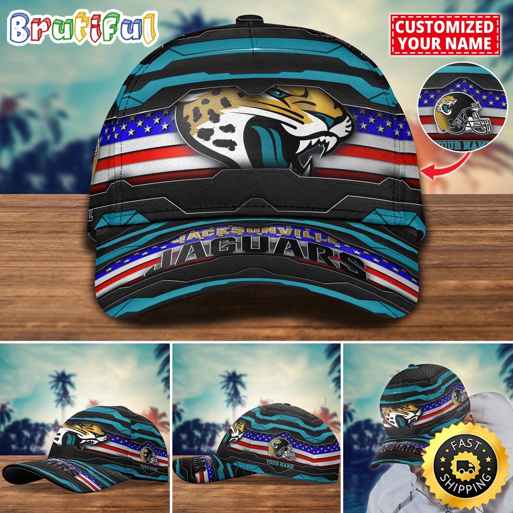 NFL Jacksonville Jaguars Baseball Cap Flag Custom Name Cap