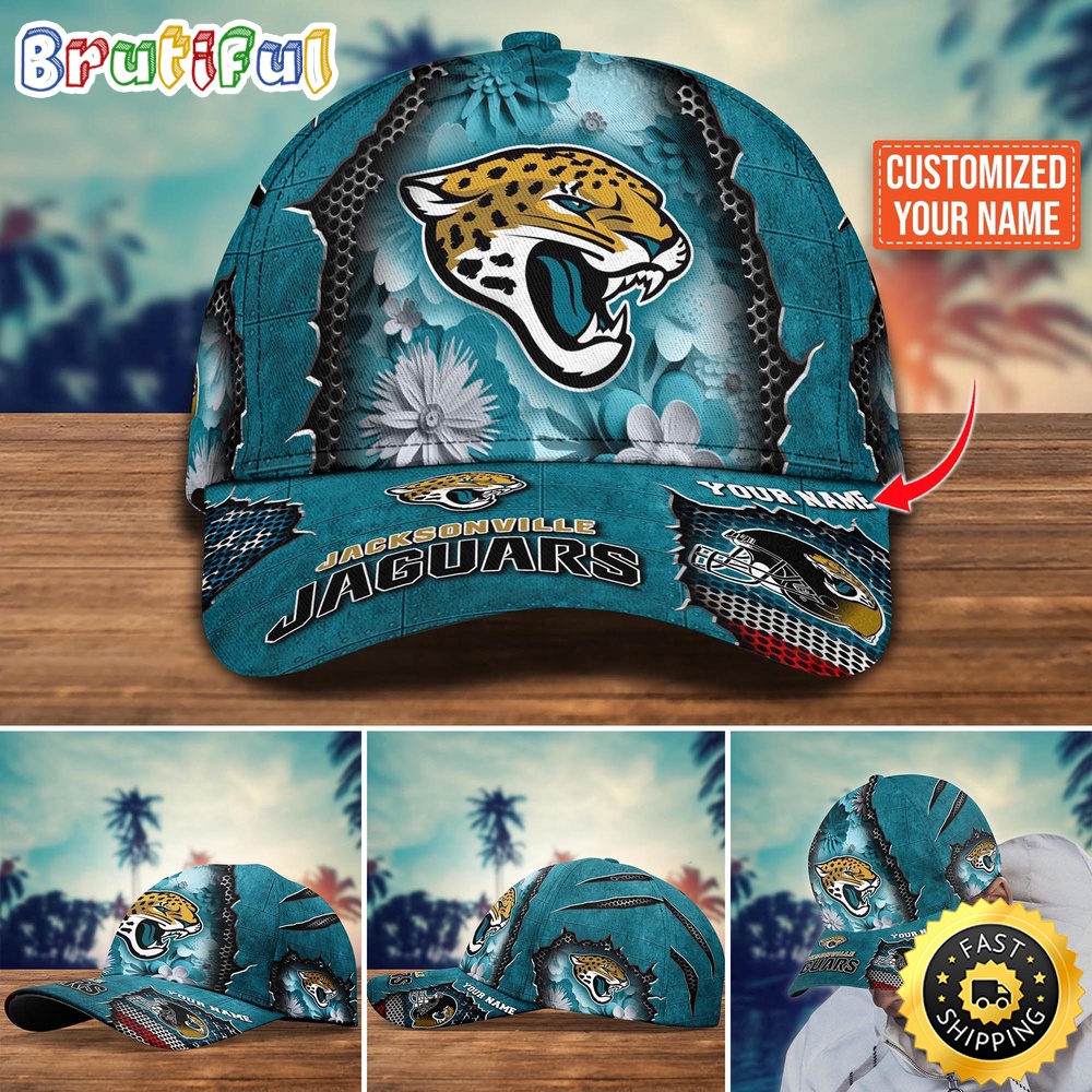 NFL Jacksonville Jaguars Baseball Cap Flag Flower Trending Custom Cap
