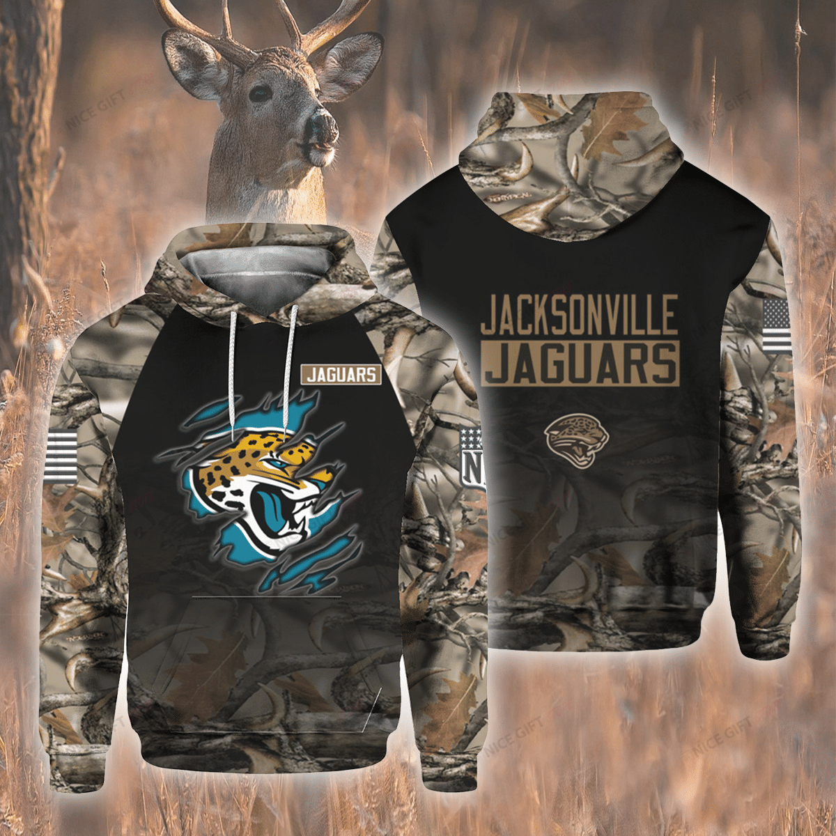NFL Jacksonville Jaguars Hunting 3D Hoodie Gift For Fans
