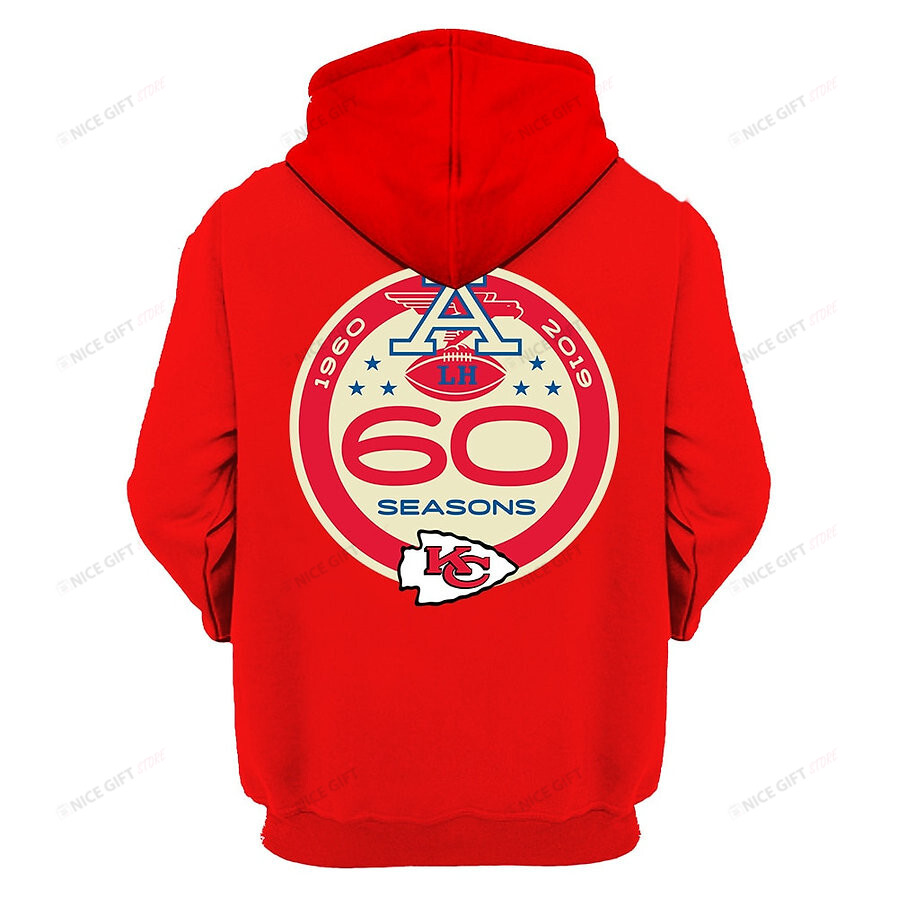 NFL Kansas City Chiefs 60 Seasons 3D Hoodie Gift For Fans