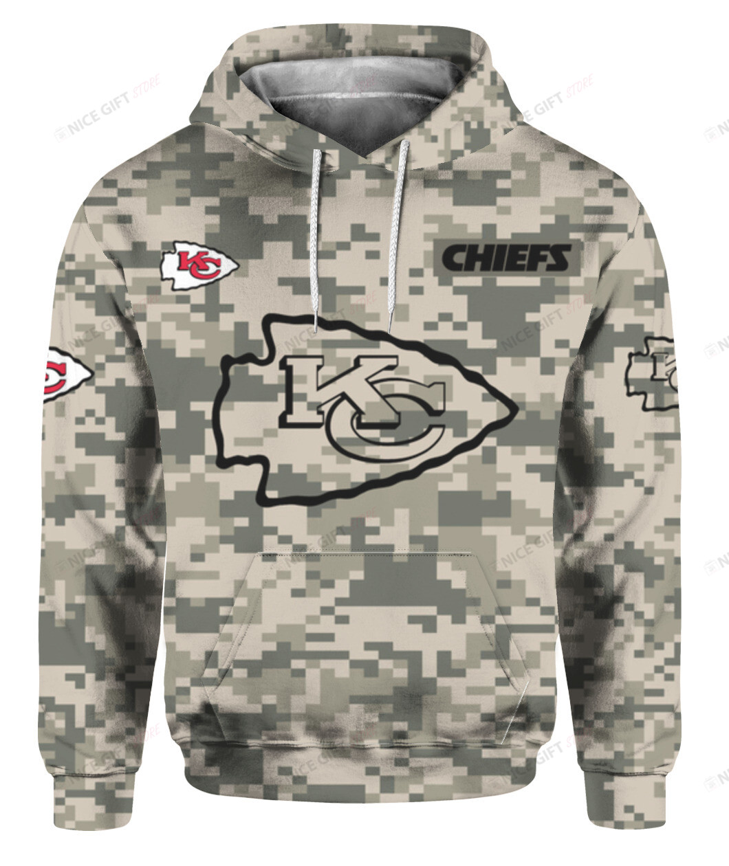 NFL Kansas City Chiefs Camouflage 3D Hoodie Gift For Fans