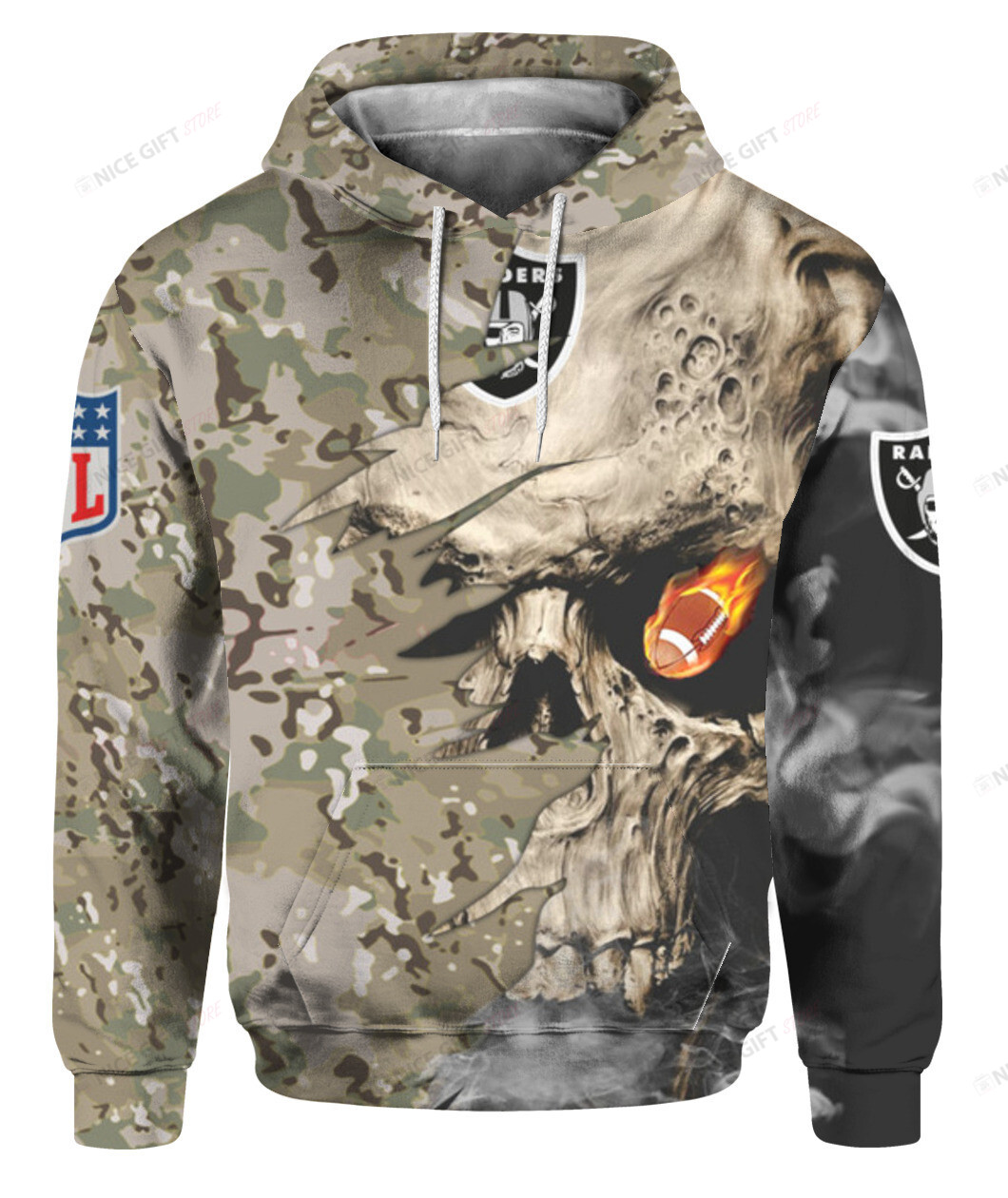 NFL Las Vegas Raiders Camouflage 3D Hoodie Gift For Fans