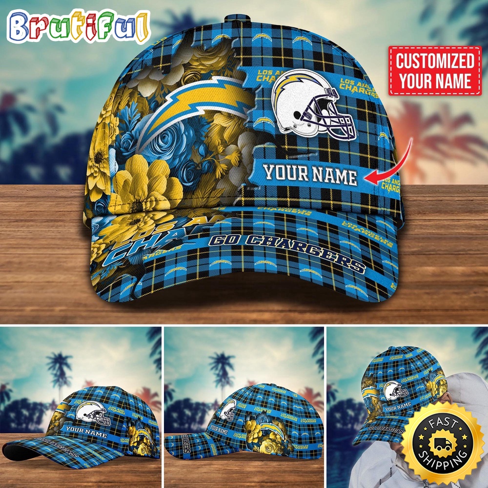 NFL Los Angeles Chargers Baseball Cap Flower Trending Custom Cap
