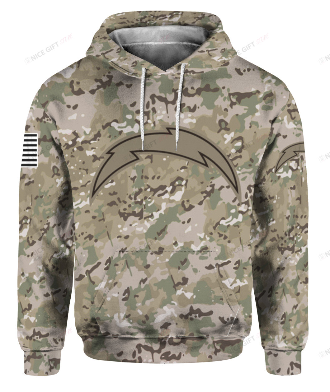 NFL Los Angeles Chargers Camouflage 3D Hoodie Gift For Fans