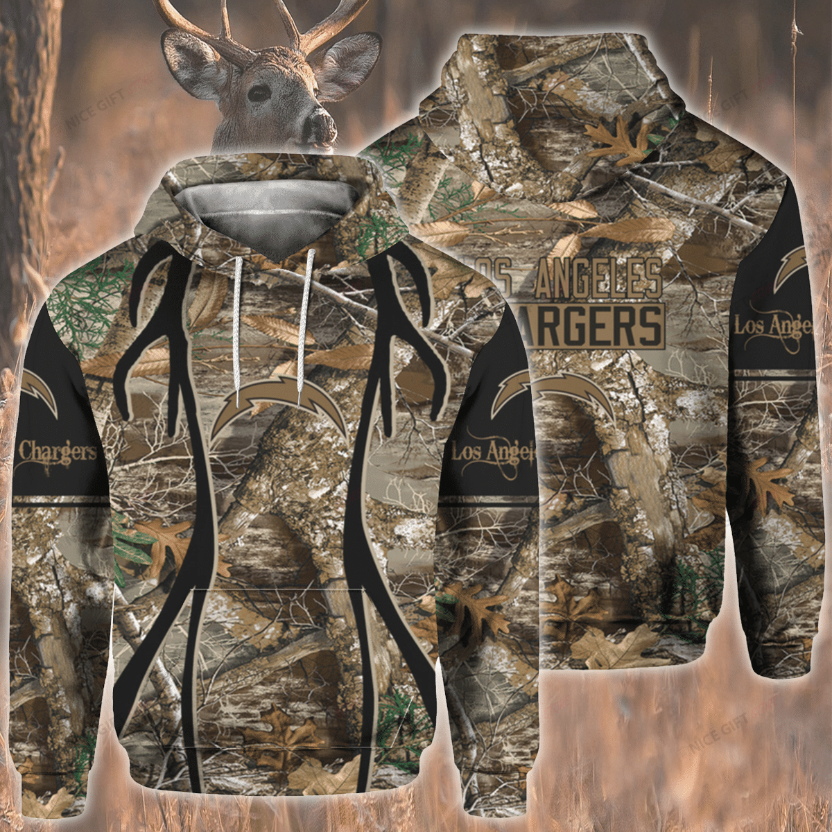 NFL Los Angeles Chargers Hunting 3D Hoodie Gift For Fans