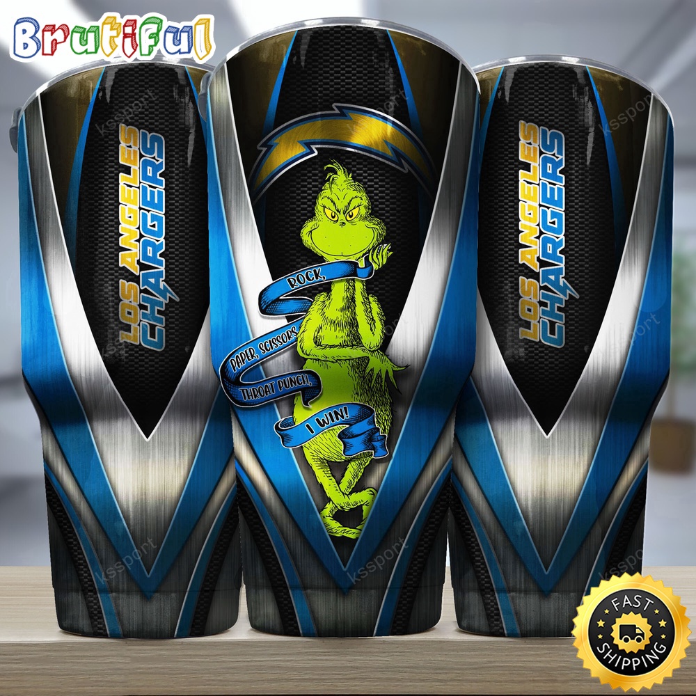 NFL Los Angeles Chargers Tumbler Grinch Nfl Tumbler Rock Paper Scissors Steel 2024 Trending