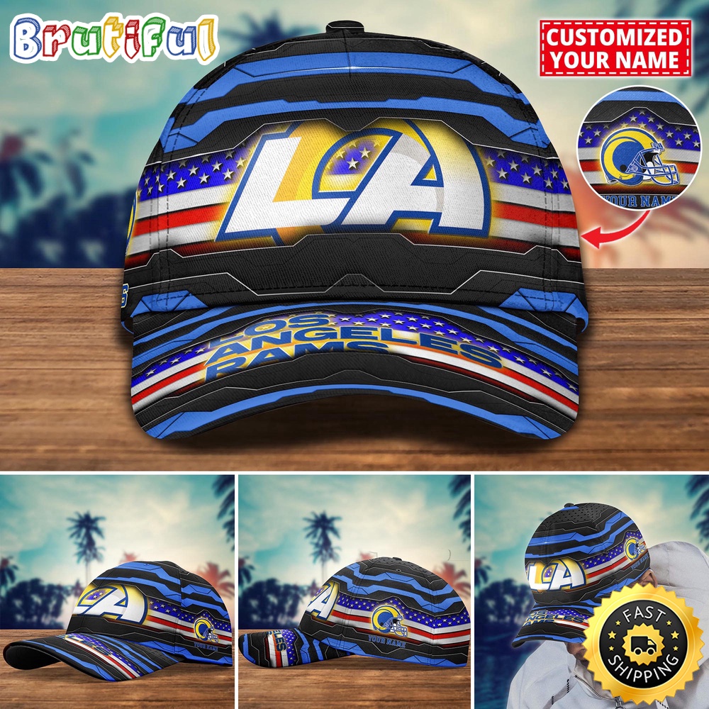 NFL Los Angeles Rams Baseball Cap Flag Custom Name Cap