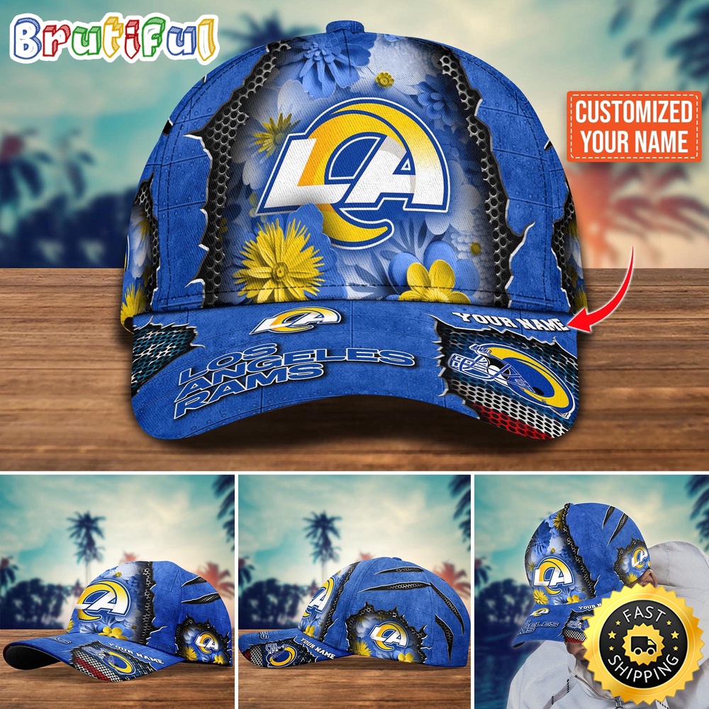 NFL Los Angeles Rams Baseball Cap Flag Flower Trending Custom Cap