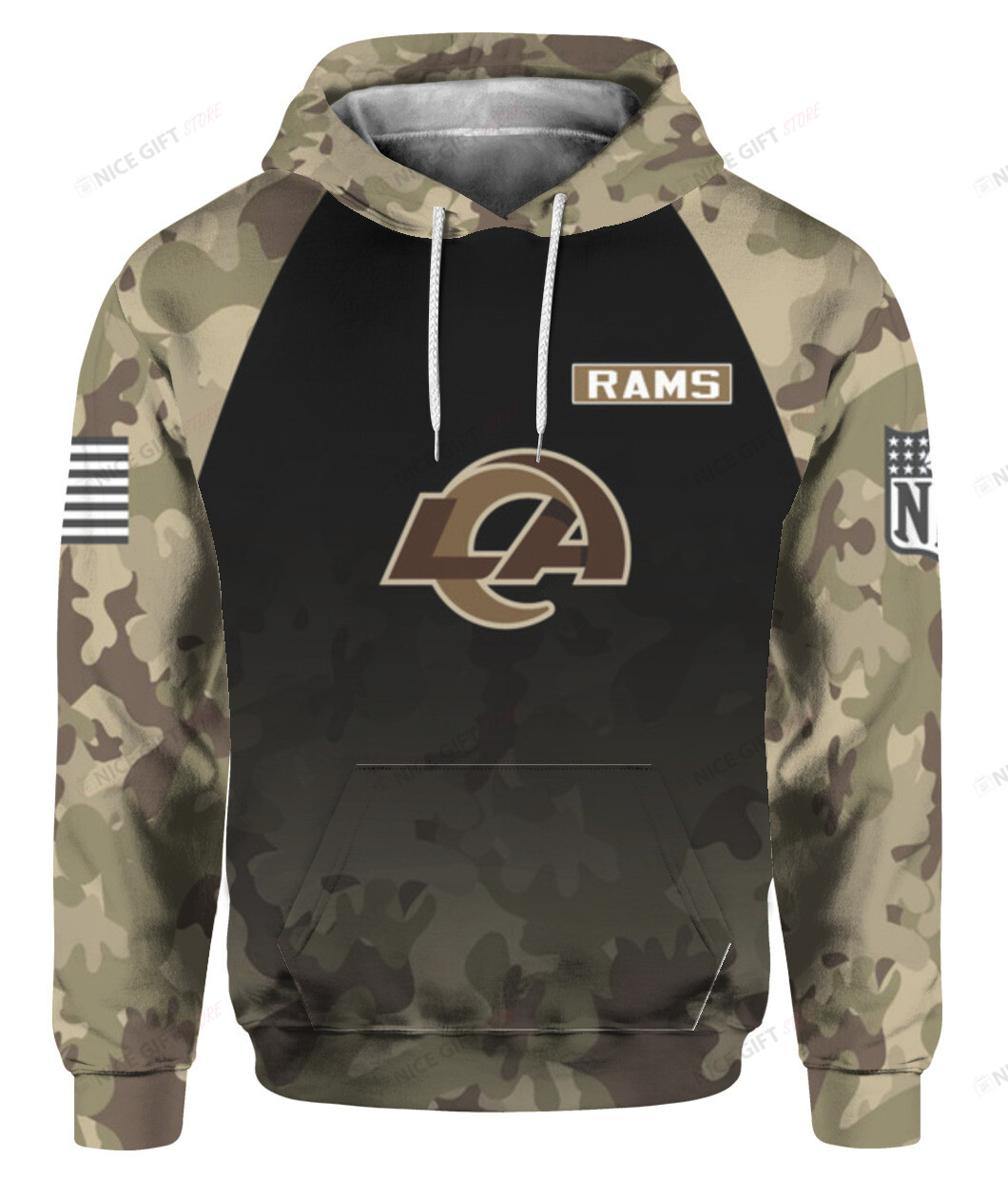 NFL Los Angeles Rams Camouflage 3D Hoodie Gift For Fans