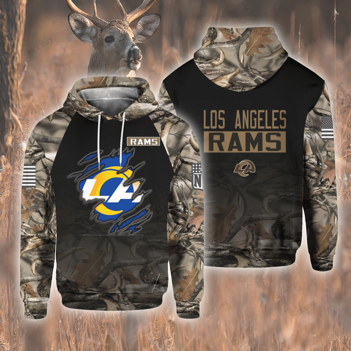 NFL Los Angeles Rams Hunting 3D Hoodie Gift For Fans