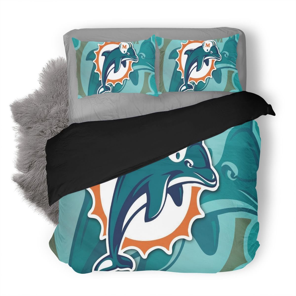 Nfl Miami Dolphins 3D Customized Duvet Cover Bedding Set