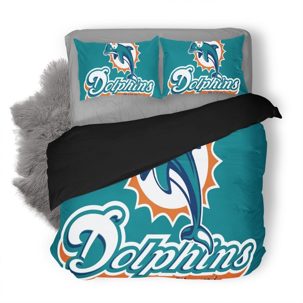 Nfl Miami Dolphins 3D Customized Duvet Cover Bedding Set