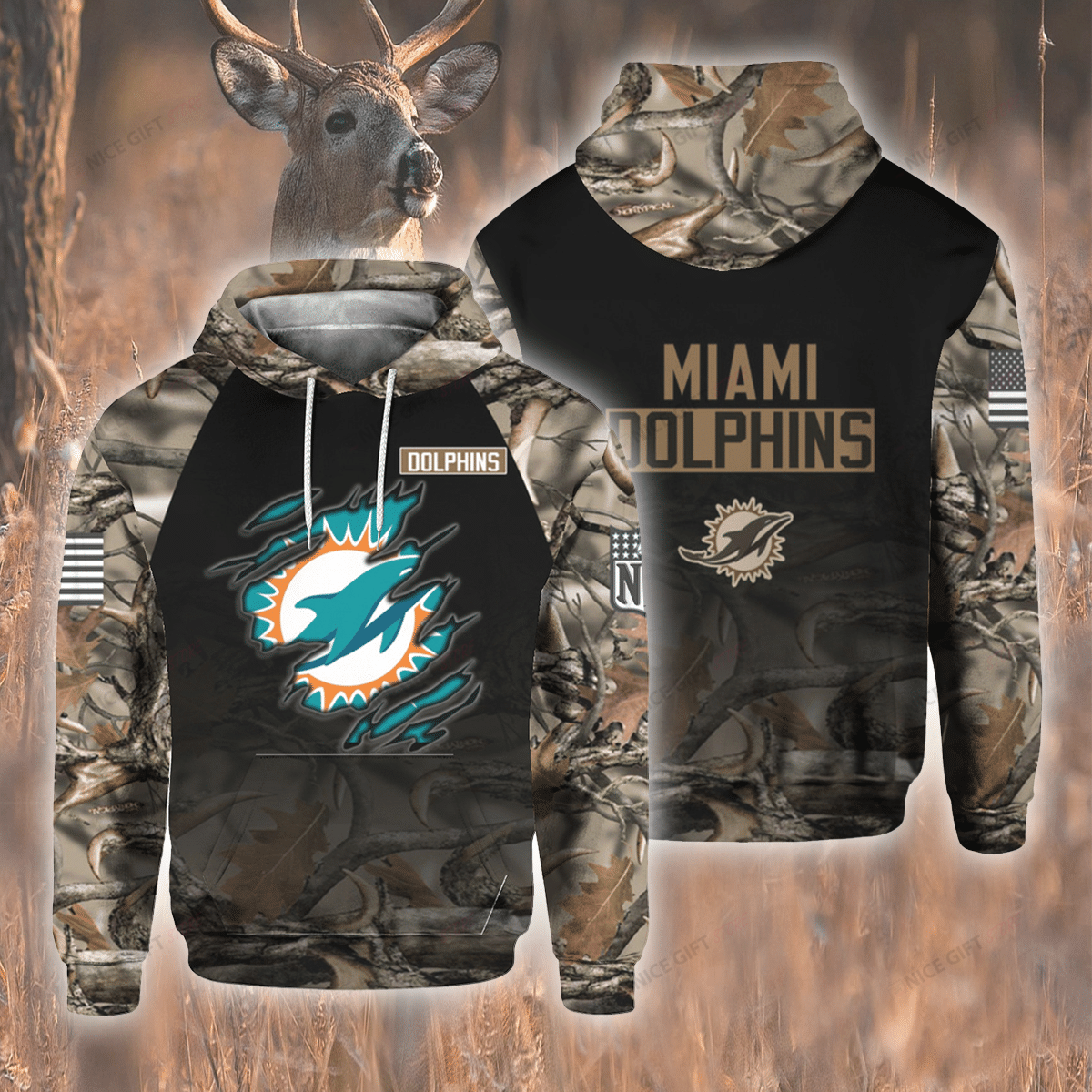 NFL Miami Dolphins Hunting 3D Hoodie Gift For Fans