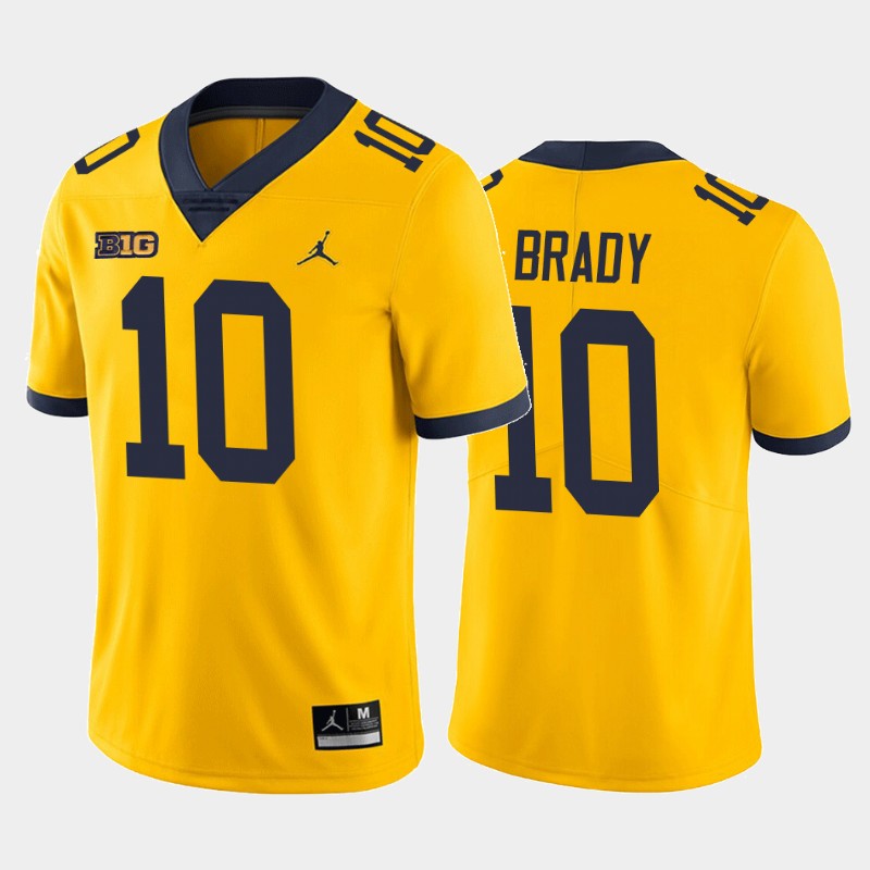NFL Michigan Wolverines Tom Brady Yellow Alternate History Player Jersey