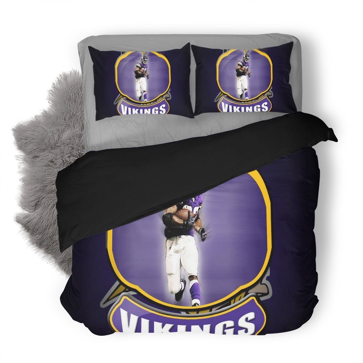 Nfl Minnesota Vikings 3D Customized Duvet Cover Bedding Set
