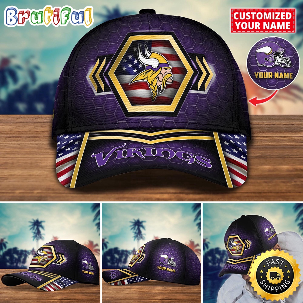 NFL Minnesota Vikings Baseball Cap Best Trending Custom Name Cap