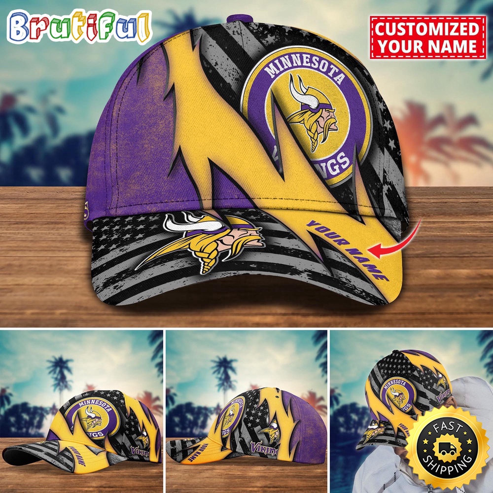 NFL Minnesota Vikings Baseball Cap Custom Football Hat For Fans