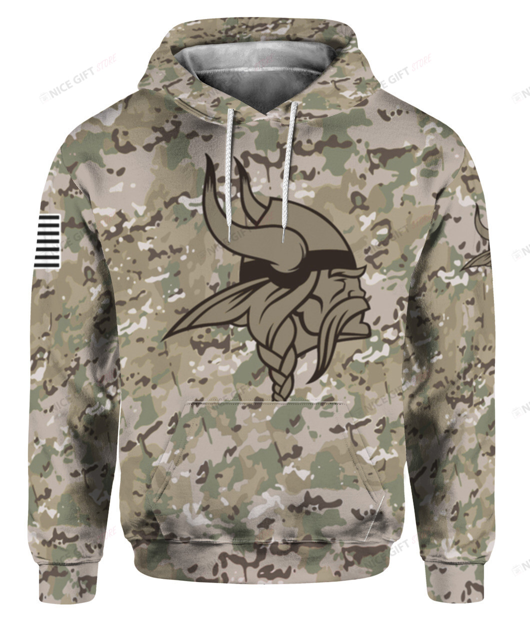 NFL Minnesota Vikings Camouflage 3D Hoodie Gift For Fans