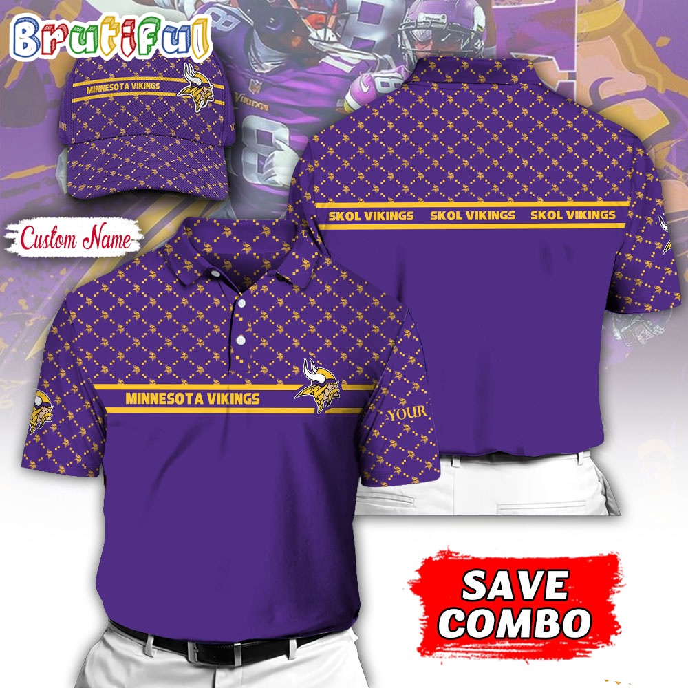 NFL Minnesota Vikings Polo Shirt, Custom Football Polo Shirt And Cap