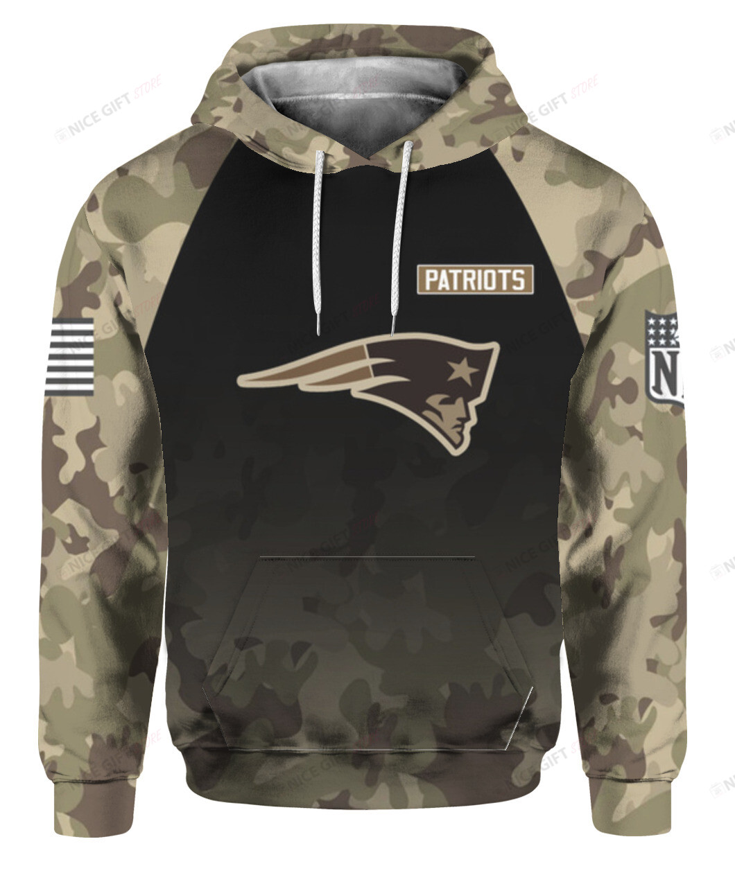 NFL New England Patriots Camouflage 3D Hoodie Gift For Fans