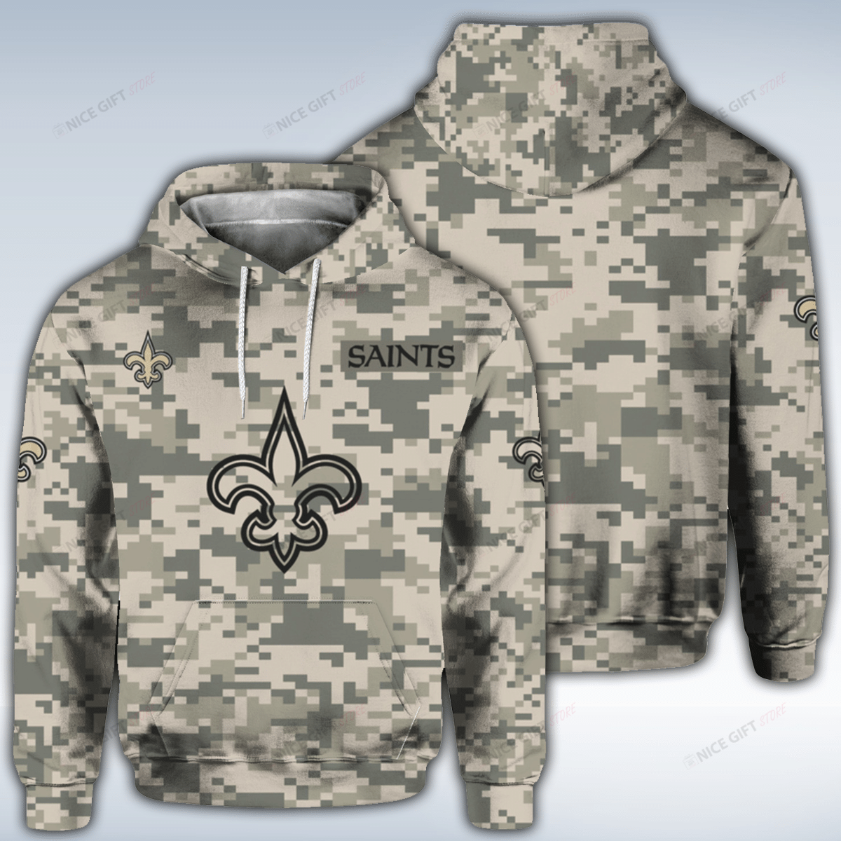 NFL New Orleans Saints Camouflage 3D Hoodie Gift For Fans