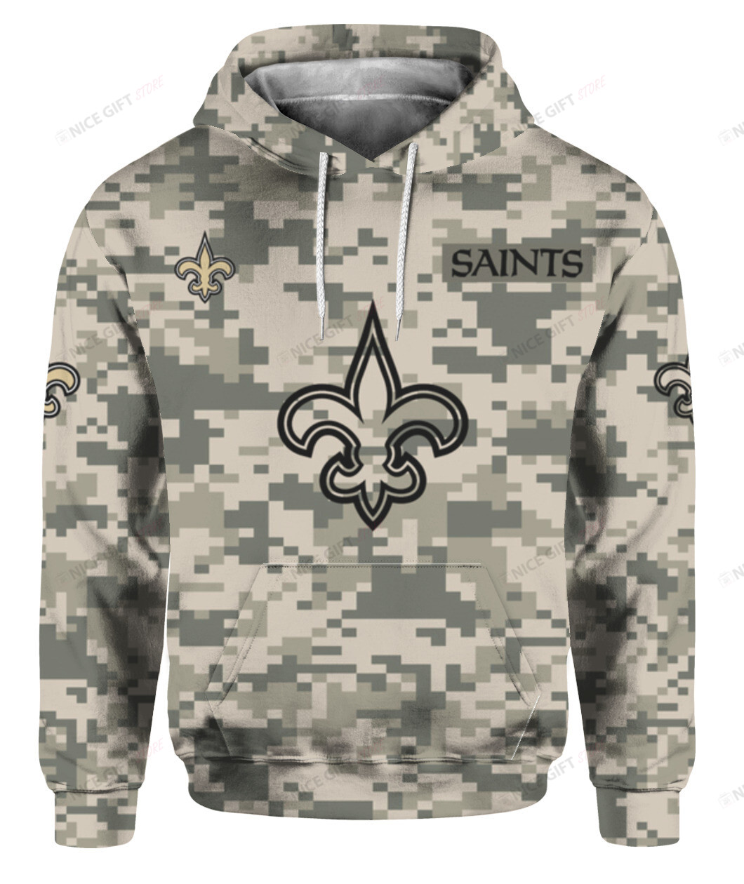 NFL New Orleans Saints Camouflage 3D Hoodie Gift For Fans