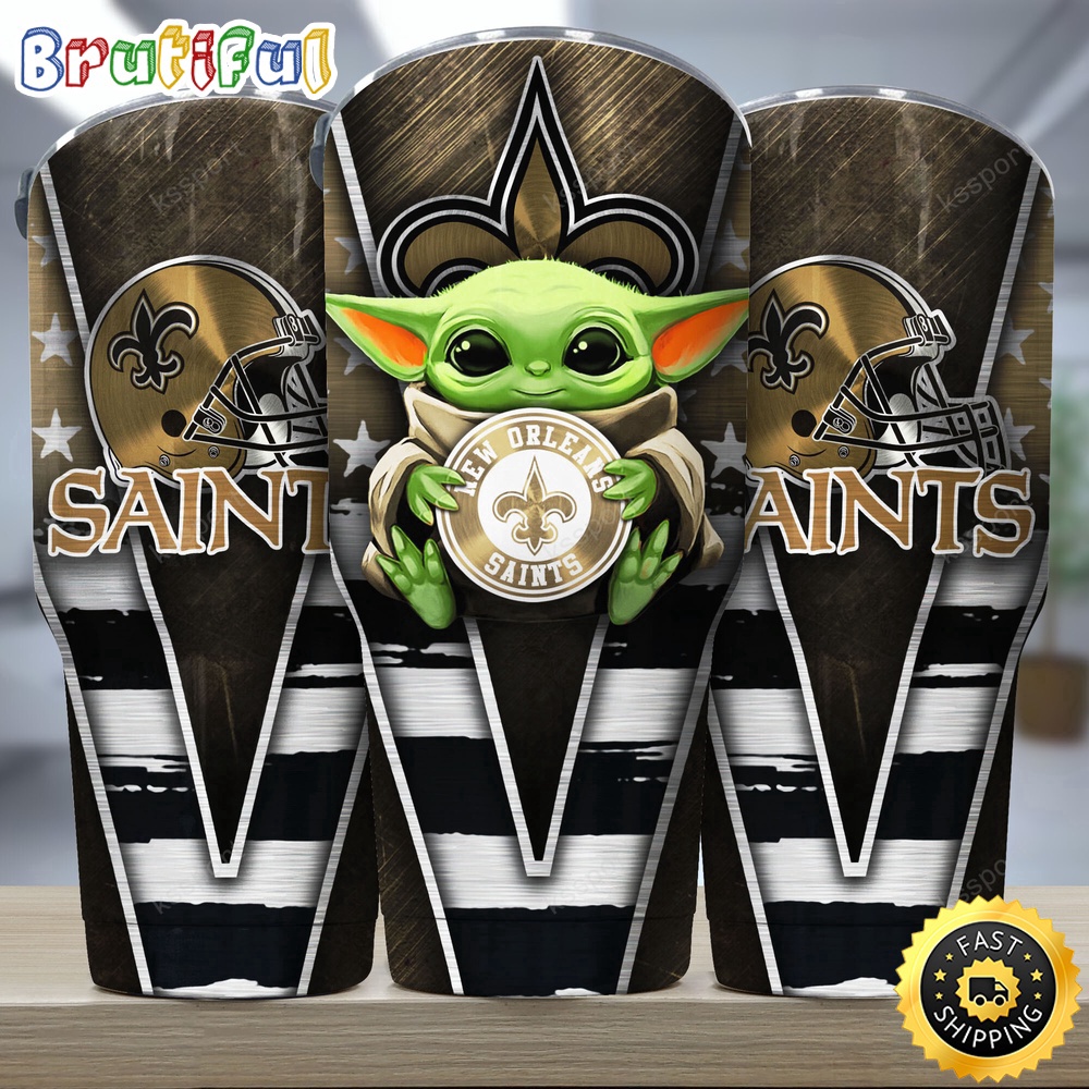 NFL New Orleans Saints Tumbler Baby Yoda Tumbler For This Season