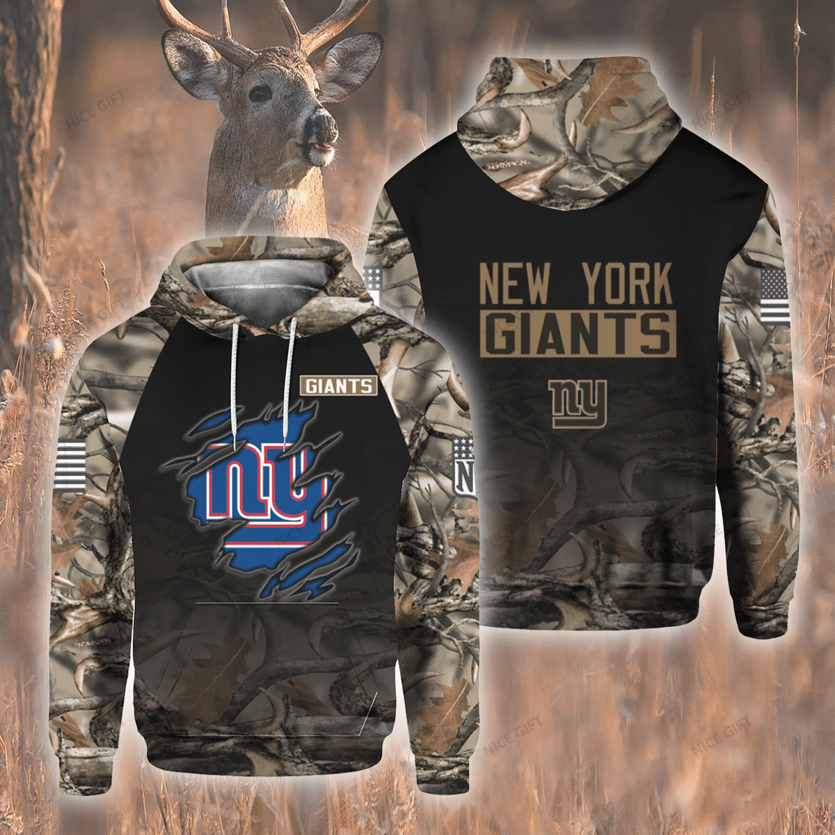 NFL New York Giants Hunting 3D Hoodie Gift For Fans