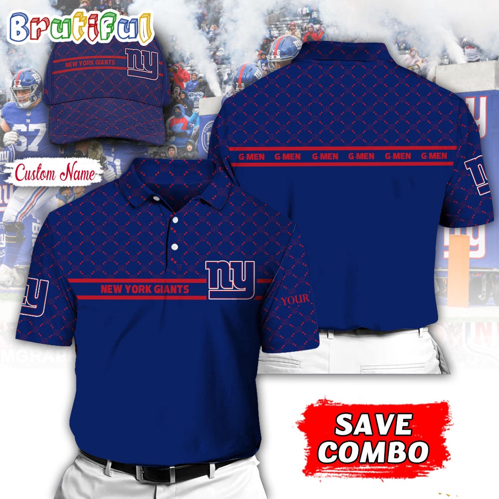 NFL New York Giants Polo Shirt, Custom Football Polo Shirt And Cap