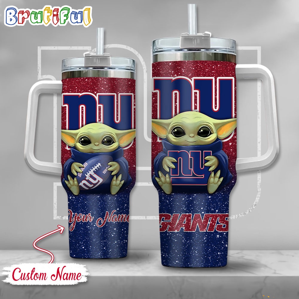 NFL New York Giants Tumbler Baby Yoda Customzed Handle Cup