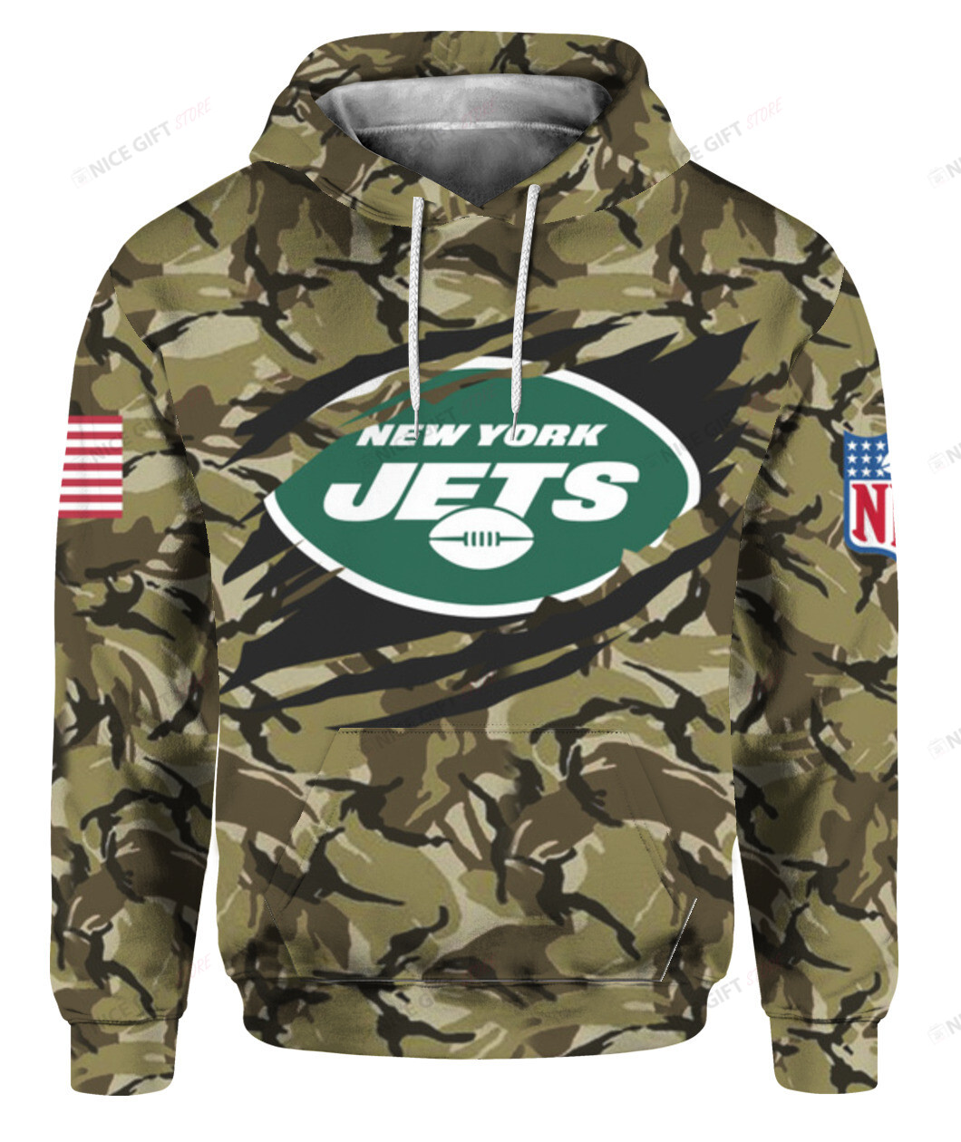 NFL New York Jets Camouflage 3D Hoodie Gift For Fans