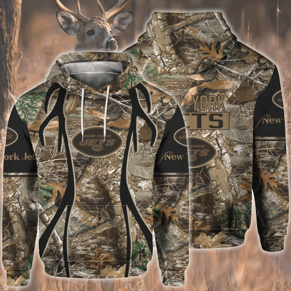 NFL New York Jets Hunting 3D Hoodie Gift For Fans