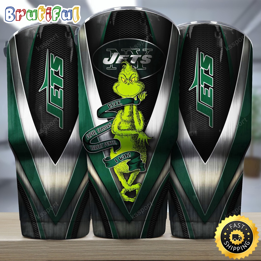 NFL New York Jets Tumbler Grinch Nfl Tumbler Rock Paper Scissors Steel 2024 Trending