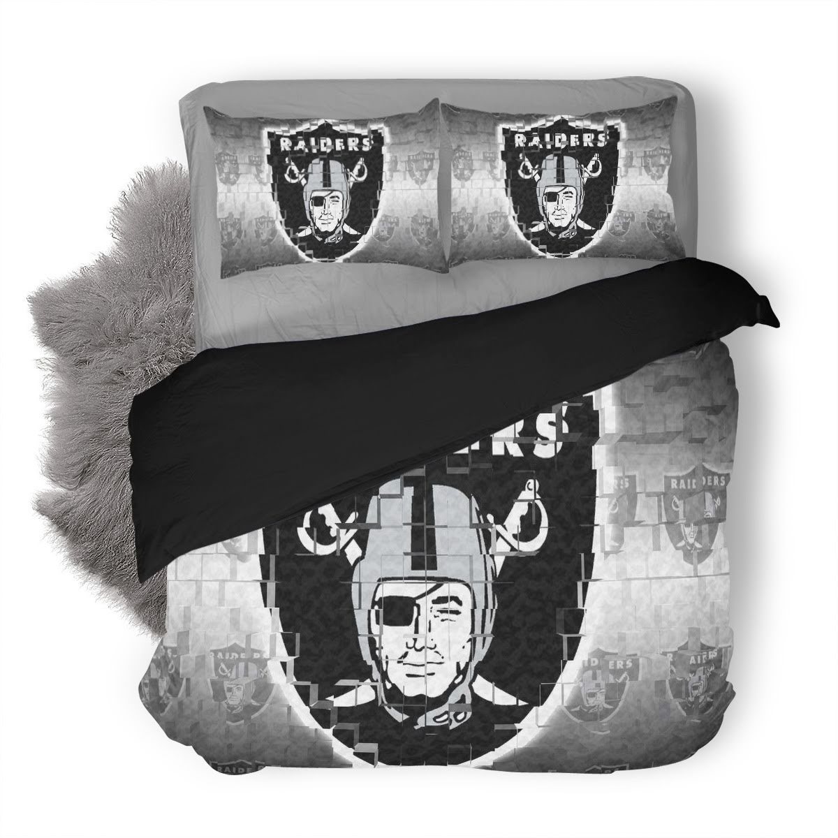 Nfl Oakland Raiders 3D Customized Duvet Cover Bedding Set