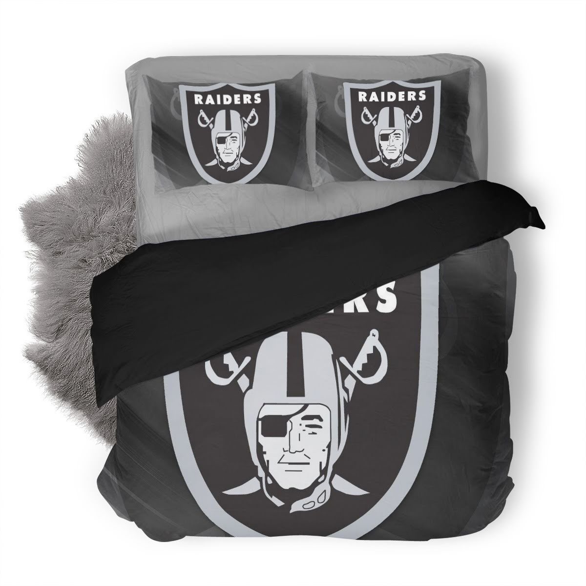 Nfl Oakland Raiders 3D Customized Duvet Cover Bedding Set