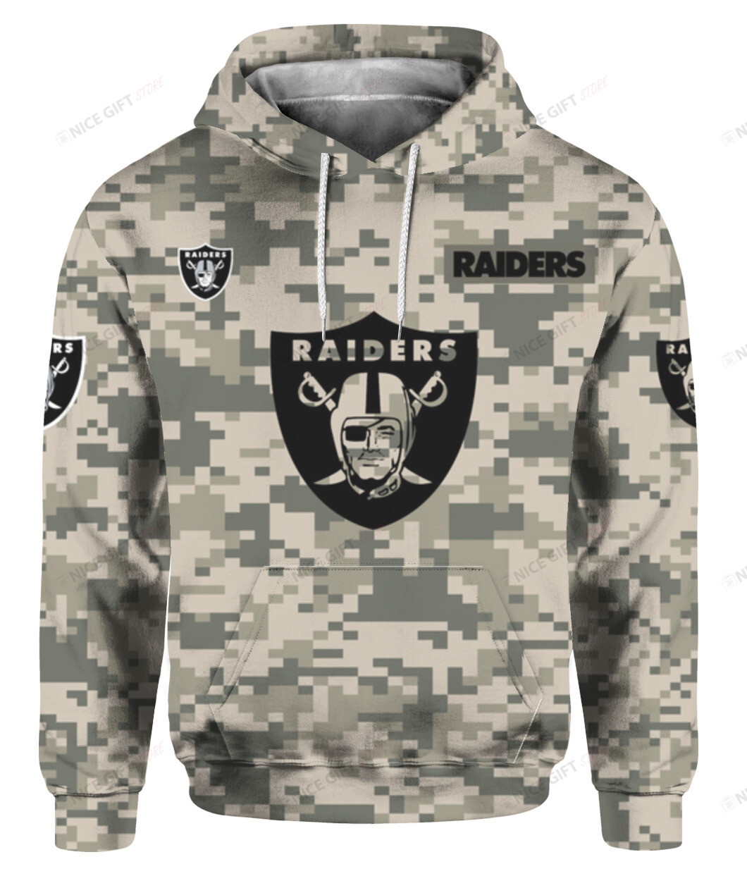 NFL Oakland Raiders Camouflage 3D Hoodie Gift For Fans