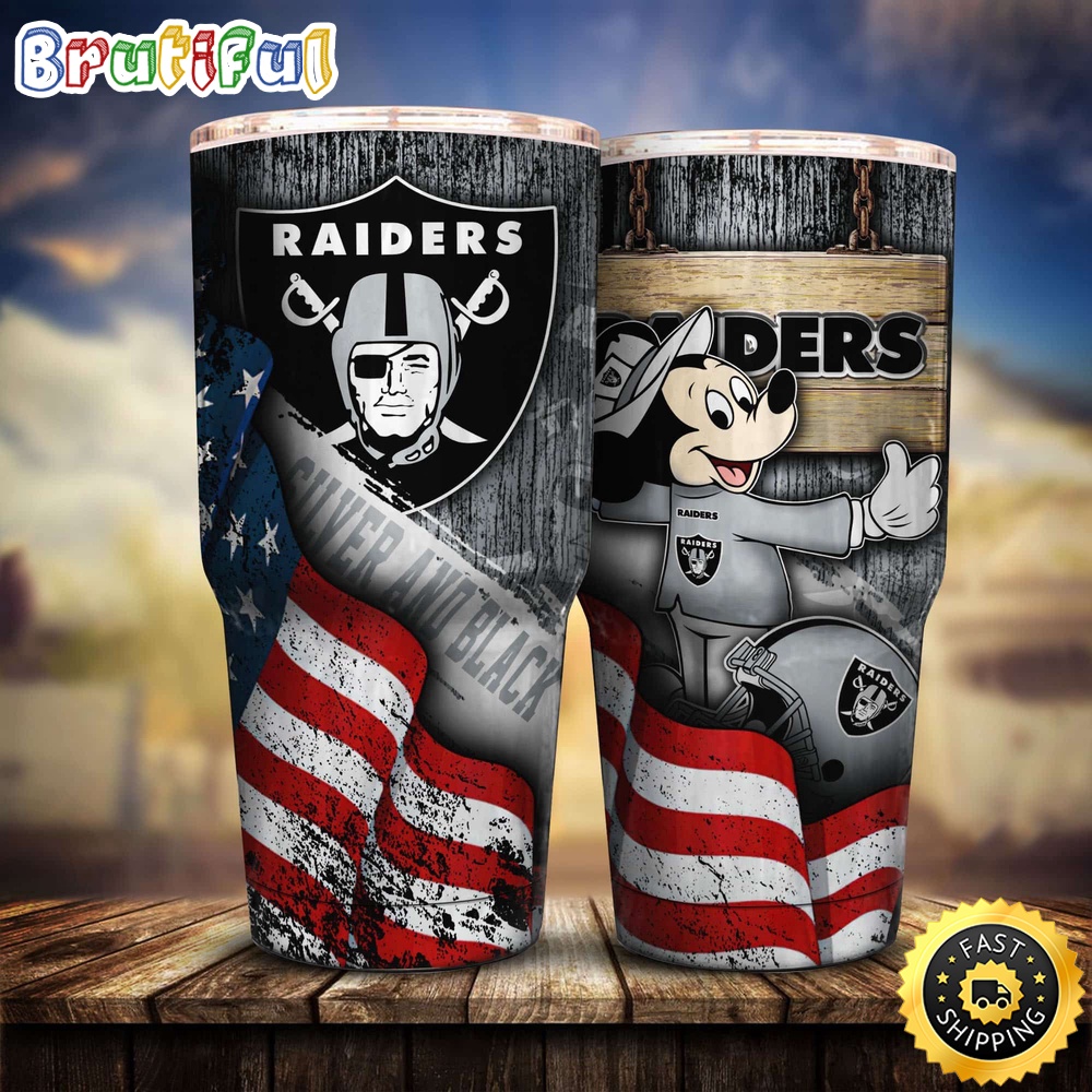 NFL Oakland Raiders Tumbler Mickey Mouse Tumbler For Fans