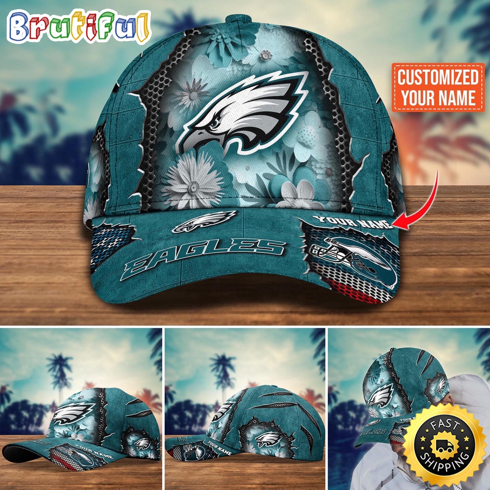 NFL Philadelphia Eagles Baseball Cap Flag Flower Trending Custom Cap