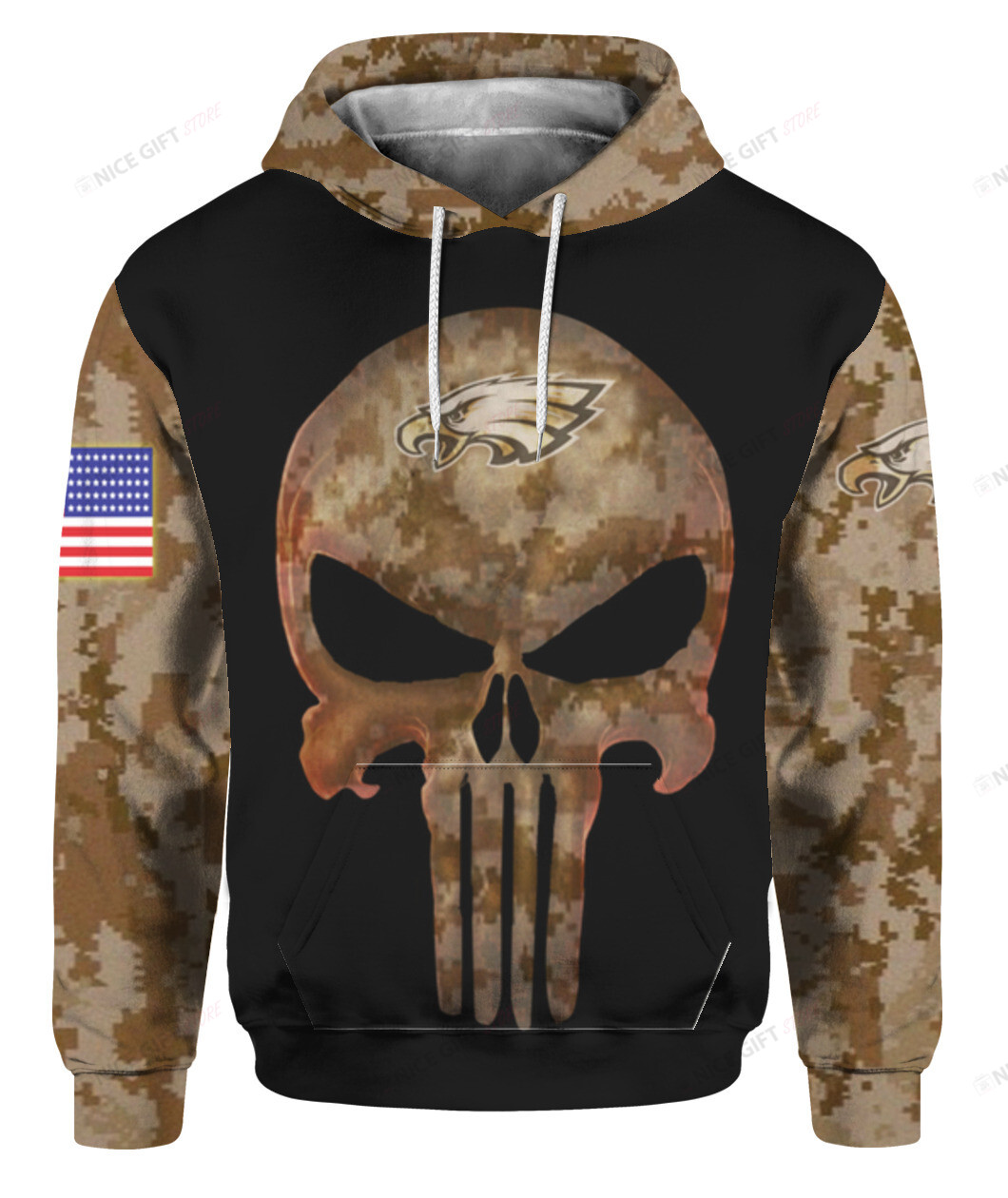 NFL Philadelphia Eagles Camouflage 3D Hoodie Gift For Fans